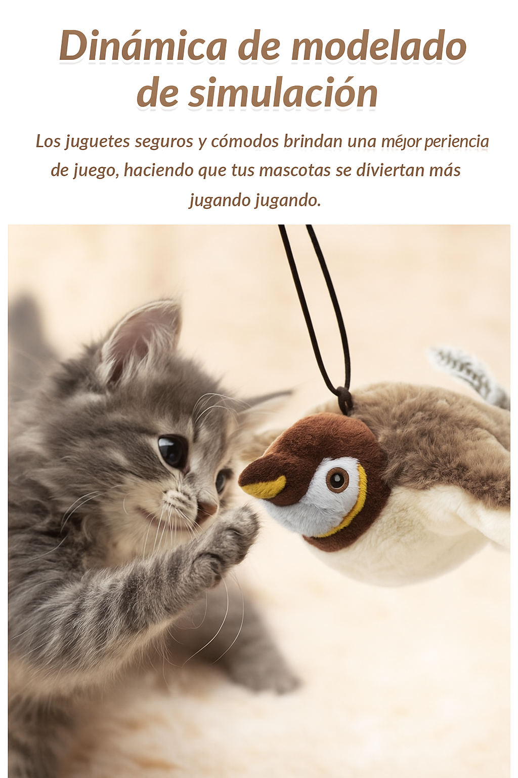 Pájaro Interactivo para Gatos – Sonido, Movimiento y Catnip