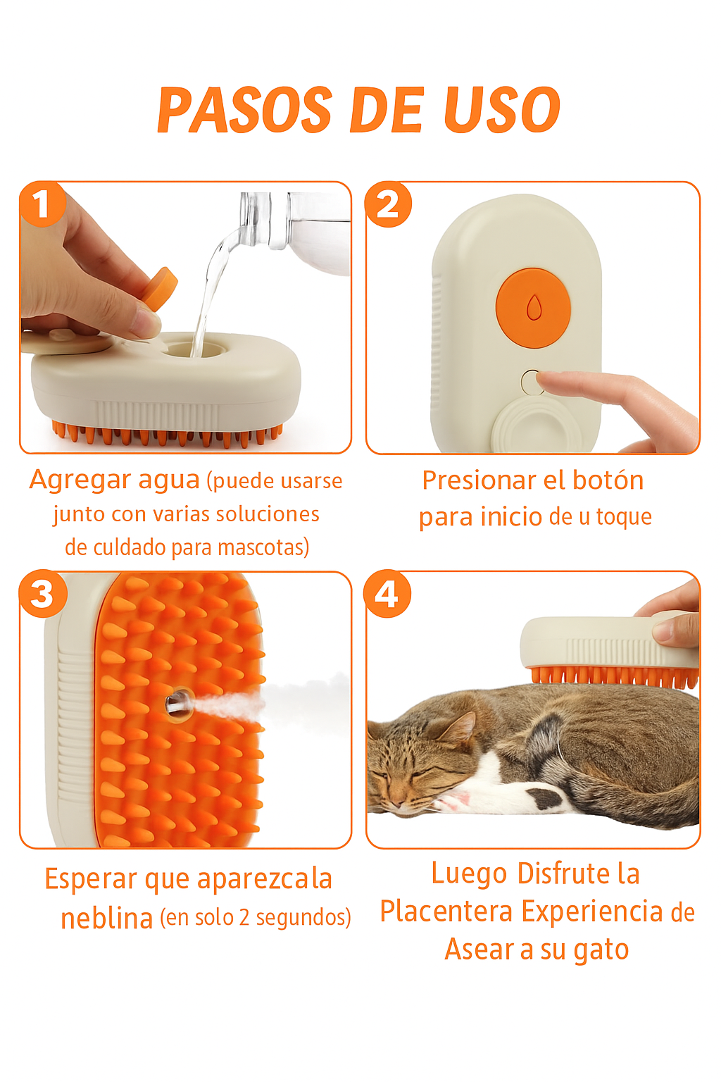 Cepillo saca pelos a vapor