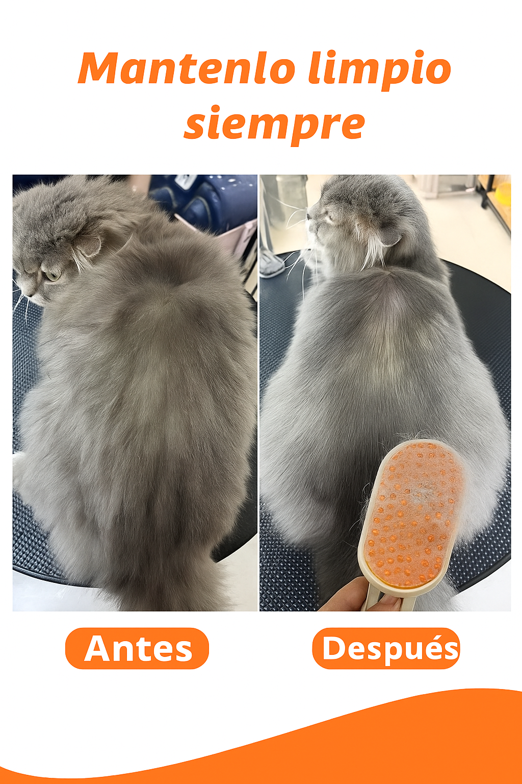 Cepillo saca pelos a vapor