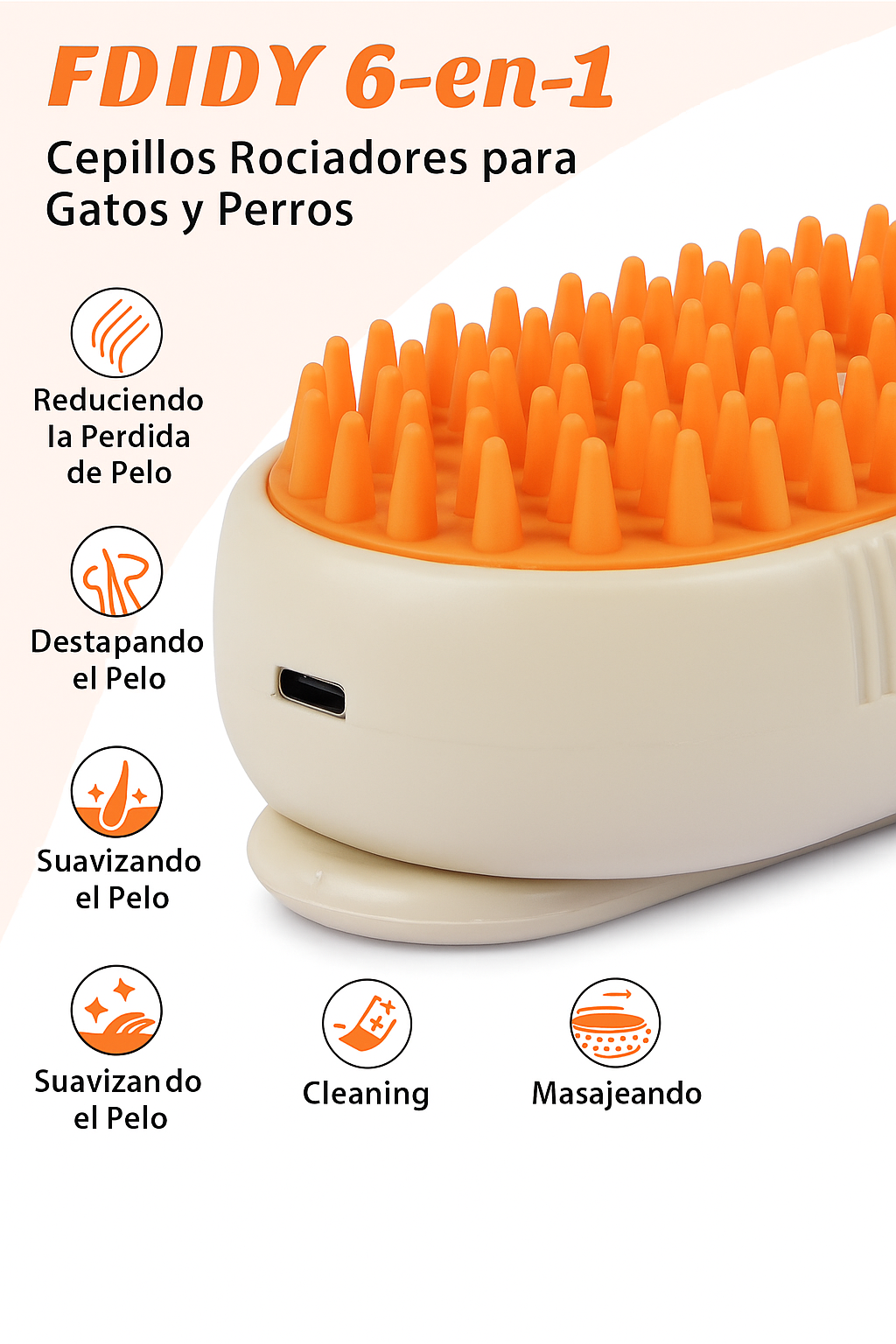 Cepillo saca pelos a vapor