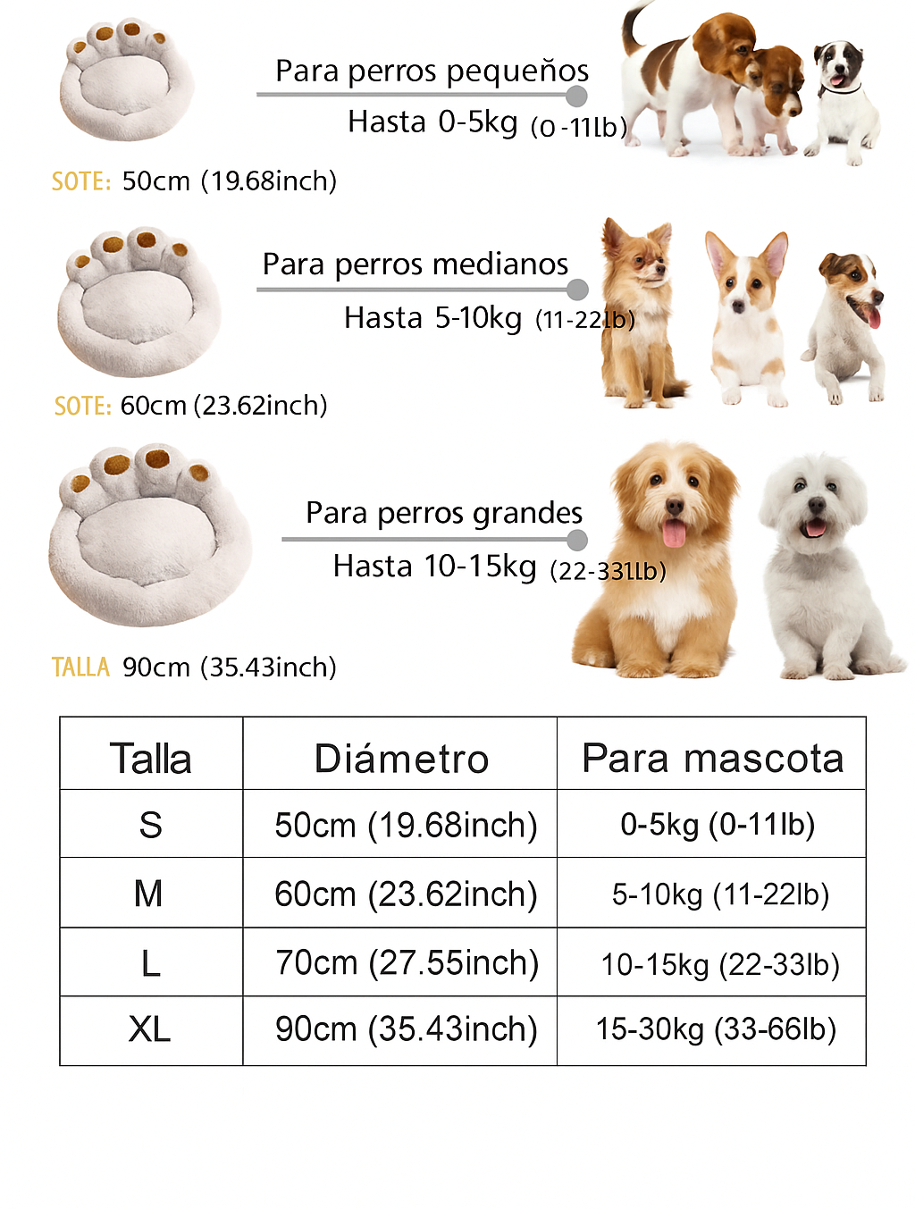Cama para Mascotas "Pata oso"