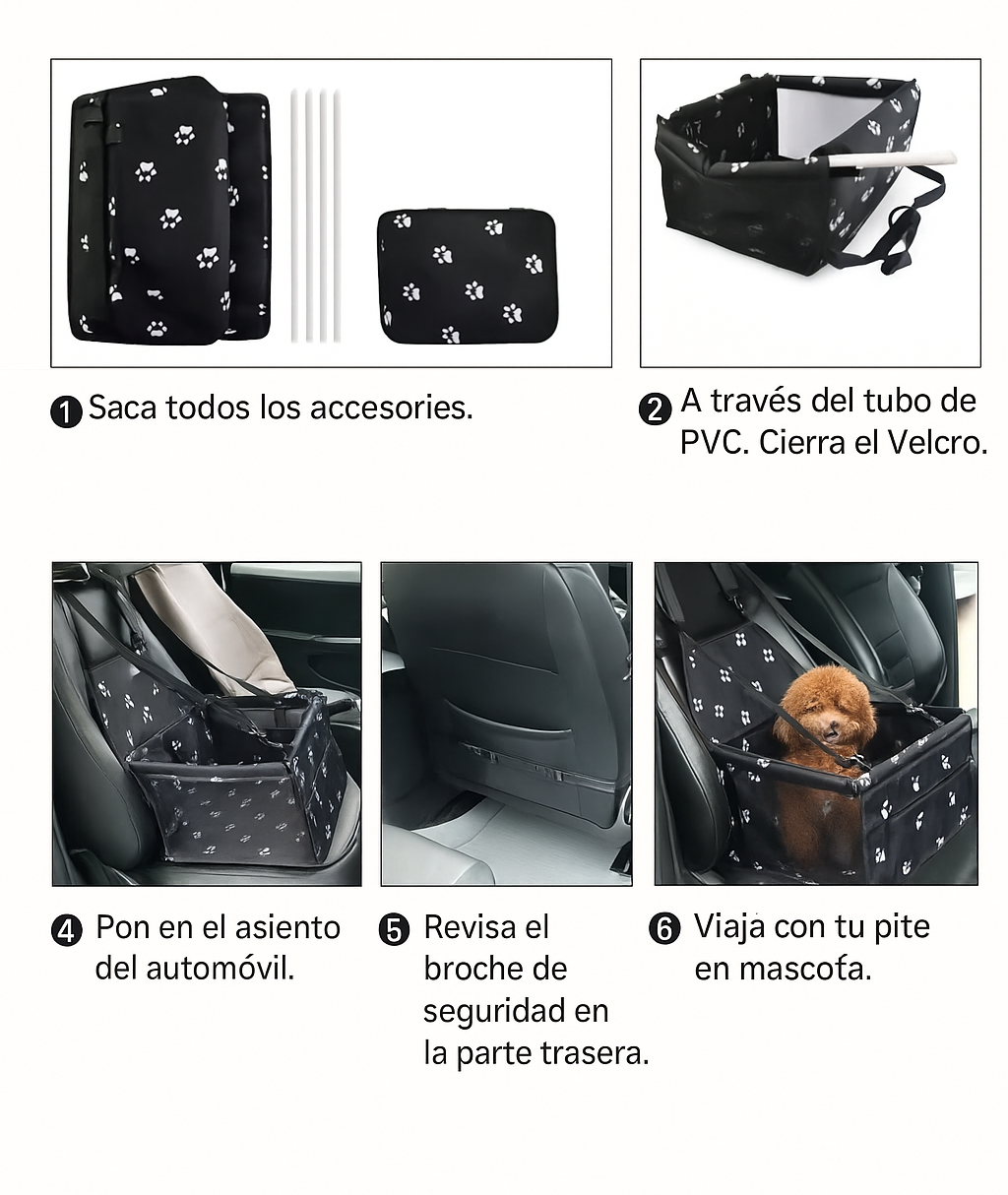 Asiento de coche antisuciedad y comodidad para mascotas