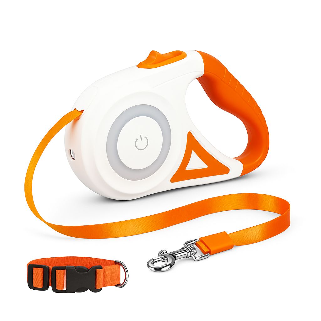 Correa Retráctil Automática con Luz para Pasear Perros